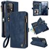 LBH Custodia a portafoglio per Samsung Galaxy A53 5G, con protezione RFID, a portafoglio, con scomparti per carte di credito, portamonete, colore: blu