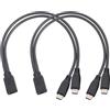 Harrisen 2 adattatori tipo C da femmina a doppio tipo C maschio a Y, splitter di carica USB C da 1 piede per cellulare, tablet, custodia per auricolari (ricarica simultanea a 2 porte)