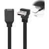 JXRSKJ Cavo USB 2.0 A 90 Gradi Cavo Piatto Corto USB A 50 cm Presa Adattatore USB Maschio a Femmina, Connettore USB A Angolo Piatto, Prolunga Corta per Ricarica E Trasferimento Dati per Pc