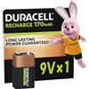 DURACELL 9V Batterie Ricaricabili (Confezione da 1) 170 mAh NiMH