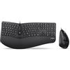 Perixx Periduo-505 - Tastiera ergonomica con mouse verticale, tastiera divisa, rotella di scorrimento a 4 vie, poggiapolsi personalizzabile, tasti piatti, con cavo USB, QWERTZ