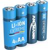 ANSMANN Extreme Lithium Batterie AA Mignon - un Pacco da 4 - 1,5V | LR6 - Alta capacità, estremamente leggera - potenza + 700% in piu di Alkaline