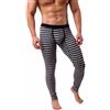 YOSUWOAI Mutande a righe da uomo, invernali, in cotone, comode, morbide, leggings, biancheria intima funzionale, calda, lunga, termica, sottile, O grigio scuro, S