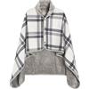 Vijamiy Poncho Donna Invernale,Mantella Pile Donna Casa Caldo Scialle con Bottoni Wrap Cape,Flanella Maglia Pile Stare al Riscaldante in Inverno M、L(Grigio,L)