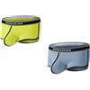 BIATWOWR Mens Bulge Underwear Sexy Ice Silk 3-Pack M Slip Boxerss Top Fly Long Leg Pantaloni Maschio