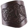 Battle-Merchant Armguards in pelle, con martello di Thor, corta - Bracciale Armstulpe vichingo LARP medioevale