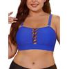 SHEKINI Top Bikini da Donna Taglia Forte Push Up Costume da Bagno Crop Top Bandeau Tops Asciugatura Rapida Bikini Sportivo Swimsuit Costume Bikinis Swimwear