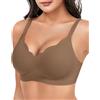 ZAAYO Reggiseno da donna con coppe piene senza ferretto, reggiseno senza cuciture, scollo a V, taglio ondulato, imbottito, reggiseno push up, senza ferretto, con ulteriore estensione del reggiseno