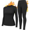 HiZiTi Intimo Termico Donna Tuta Invernale Abbigliamento Termica Completo per Sci | Biancheria Termici Manica Lunga Maglia Termica e Pantaloni Funzionale Rapida Traspirante riscaldante Autunno Inverno