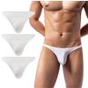 AIEOE Slip da uomo con Allover fori d'aria, traspiranti, mini slip da uomo, bianco, 3 pezzi., XL