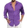 YOSUWOAI Camicia Uomo con Paillettes Anni 70, Manica Lunga, Stampa 3D, Camicia Scintillante per Disco Party, Top da Club Notturno, Camicia da Uomo Slim Fit, con Bottoni, Camicia da Tempo Libero