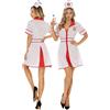 YOSUWOAI Costume sexy da infermiera da donna, cosplay, angelo bianco, medico, uniforme di gioco, carnevale, Halloween, set con copricapo e accessori abbinati per giochi di ruolo, O bianco., L