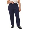 Zizzi Flash by - Pantaloni da donna, taglia grande, tinta unita, taglio dritto, Iris nero, 58/60 IT