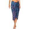 DiULi Pareo Mare Donna, Bikini Cover Up, Lungo Copricostume Donna Mare Copri Costume da Spiaggia Beach Wrap Sarong Nappe Copribikini Costume da Bagno, per Le Vacanze Nuoto, Blu