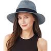 Zylioo S/M/L/XL/XXL Cappelli da sole di paglia per grandi teste grandi estate protezione UV vacanza spiaggia Panama cappello per uomo donna, Fedora-Mix-Blu, XL
