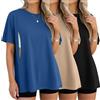 Xuniea 3 Maglie Allattamento maternità Oversize | Maglie Post Parto Cerniera Nascosta, T-shirt Manica Corta, Allattamento Facile, Abiti Quotidiani, Per Mamma Dopo Parto