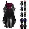 Generisch Costume di Halloween da donna, sexy, spaventoso, vestito gotico, nero, da strega, abito da vampiro, costume da strega, costume da strega barocco, spaventoso, abito da strega per feste a tema, cosplay