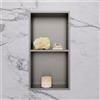 Viverso x wall nicchia a parete in acciaio inox La: 300 mm A: 600 mm, con telaio slim e mensola,, VU9812BS, x wall [Accessori Bagno > Mensole Doccia]