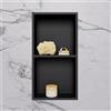 Viverso x wall nicchia a parete in acciaio inox La: 300 mm A: 600 mm, con telaio slim e mensola,, VU9812MB, x wall [Accessori Bagno > Moduli Incasso]