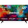 MEDION 108 cm 43" TV Ultra HD Smart TV HDR10 VIDA Store Prime Video