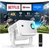 Huidun Proiettore 4k 2026Compatibile con Netflix/Rotazione 360° Videoproiettore