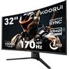 KOORUI Monitor da gioco G3221SC da 32 pollici QHD, schermo curvo da 180