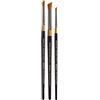 KINGART B-073 Premium 3 pc. Original Gold 9850 Series DEERFOOT STIPPLER Artist Brush Set, Synthetic Golden Taklon Hair for Acrylic, Oil, Watercolor and Gouache, Short Handle, 3 Sizes: 1/8, 1/4, 3/8