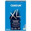 Canson XL Mix Media Tessuto Album spirale Microperforato A5 30 fogli 160 g grana leggera, bianco, C31078A035