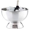Relaxdays Cestello Ghiaccio, Ciotola XXL Portaghiaccio per Vino, Champagne, Acciaio, Porta Bevande, D: 36,5 cm, argento