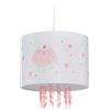 Relaxdays Lampadario a Sospensione per Bambini, Cameretta e Stanza dei Giochi, Ballerine, Cuori, 158x35 cm, Bianco Rosa