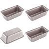 CHEFMADE Mini Set di padelle per pane, 5,5 pollici 4 pezzi antiaderente Rettangolo Pane e Carne Cottura per la Cottura al Forno e al Vaso istantaneo (Oro Champagne)