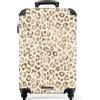 NoBoringSuitcases.com NoBoringSuitcases© Valigia Bagaglio A Mano Trolley Cabina Viaggio Aereo | 55x35x20 cm - Cabin Size Rigida Leggera 4 Ruote Valigie Luggage Leopardo - Classico - Beige