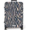 NoBoringSuitcases.com NoBoringSuitcases© Valigia Grande Rigida Trolley Da Stiva Viaggio Aereo | 77x51.5x28 cm - Ruote Valigie Leggere Valigetta XL Trolly Luggage Zebra - Motivo - Blu - Beige