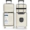 4FLY Valigia leggera con guscio rigido e set di valigie - Trolley con serratura TSA, doppie ruote, manico telescopico in alluminio e doppie cerniere, beauty case, bagaglio a mano e bagaglio da stiva, Beige