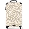 NoBoringSuitcases.com NoBoringSuitcases© Valigia Bagaglio A Mano Trolley Cabina Da Viaggio Rigido | 55x35x20 cm - Leggero Aereo 4 Ruote Luggage Carry On Zebra - Motivo - Beige