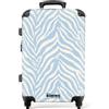 NoBoringSuitcases.com NoBoringSuitcases© Valigia Media Trolley Medio Viaggio Rigido Leggero 4 | 67x43x25 cm - Ruote Valigie Stiva Dimensioni M Leggera Bagaglio Suitcase Zebra - Motivo - Blu - Bianco