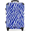 NoBoringSuitcases.com NoBoringSuitcases© Valigia Media Trolley Medio Viaggio Rigido Leggero 4 | 67x43x25 cm - Ruote Valigie Stiva Dimensioni M Leggera Bagaglio Suitcase Zebra - Motivo - Blu Cobalto