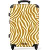 NoBoringSuitcases.com NoBoringSuitcases© Trolley Medio Rigido Valigia Media Da Viaggio Aereo | 67x43x25 cm - Leggera Ruote Valigie Stiva M Suitcase Luggage Trolly Light Zebra - Classico - Ocra - Giallo