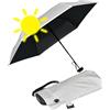 iX-brella Mini ombrello tascabile con tetto grande, 94 cm, Stone-black - Protezione dai raggi UV e dal calore, 92 cm, Ombrello tascabile Super Mini