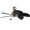 Cecotec - Ventilatore da Soffitto con luce EnergySilence Aero 365 Gold&Wood. 50 W, diametro 92 cm, 3 velocità, 6 lame reversibili, modalità inverno-estate, utilizzo semplice, interruttore a catena