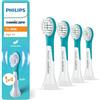 PHILIPS Sonicare for Kids, testine di ricambio originali per i bambini dai 3 anni in su, confezione da 4, HX6034/90, Nuovo, 4 Testine