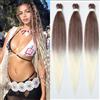 YDDM Capelli Per Treccine Africane Ombre / Sfumato Extension Treccine Texture Yaki Easy Install per Principianti 26 Pollici 3 Pezzi Capelli Leggeri e Naturali per Box Braids, Twist e Crochet