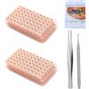 DUFYOC Kit 600 Semi di Vaccaria per Agopuntura Auricolare con Sonda Cercapunti e Pinzette, Cerotti per Pressoterapia e Riflessologia, Mappa dei Punti Inclusa per Massaggio Orecchio e Benessere Naturale