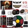 Janolia Trucchi Halloween, Zombie Kit Trucco Halloween con Pittura Facciale, Sangue Finto, Cera per Cicatrici, Lattice Liquido, Halloween SFX Makeup per Zombie Vampiri Mostri Cosplay Carnevale Teatro