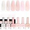 CANNI Semipermanente Unghie Nude 6 Colori Naturale Trasparente Smalti Semipermanenti per Unghie Gel Nail Polish Soak Off UV LED per la manicure e la progettazione delle unghie 2350