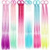 TGKEAIY 12 Pezzi ciocche di capelli colorate, Estensione Dei Coda Di Cavallo Dei Colorati Parrucca Del Partito Del Costume, Accessori Hair Colorate, per Feste di Compleanno, Cosplay Ragazze