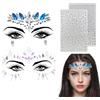 QOWUXHZ 2 Fogli Strass Viso E 2 Adesivi Strass Diamanti E Perle Brillantini Adesivi Di Gemme Per Viso Strass Viso Gemme Adesivi Per Festival Musicale Disco Bar Esibizione Di Carnevale