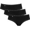 sloggi Donna 24/7 Cotton Lace Hipster C3P, Nero, 40