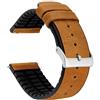 BARTON WATCH BANDS BARTON - Cinturino ibrido in pelle e gomma con barre a molla a sgancio rapido integrate, in acciaio inossidabile 316L, colore a scelta, cinturini per orologi da 18 mm, 20 mm e 22 mm