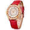 TIME100 Orologio Automatico Donna al Quarzo con Diamanti Elegante Cinturino in Pelle Vera Acciaio Inossidabile Impermeabile